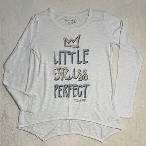 Miss Me White Long Sleeve Tee with Graphic Design